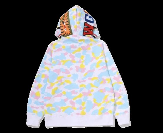 NEW MULTI CAMO SHARK FULL ZIP HOODIE